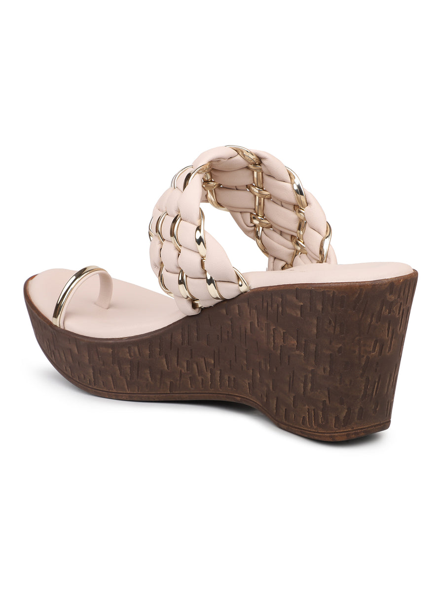 Braided Platform Sandal with Toe Ring