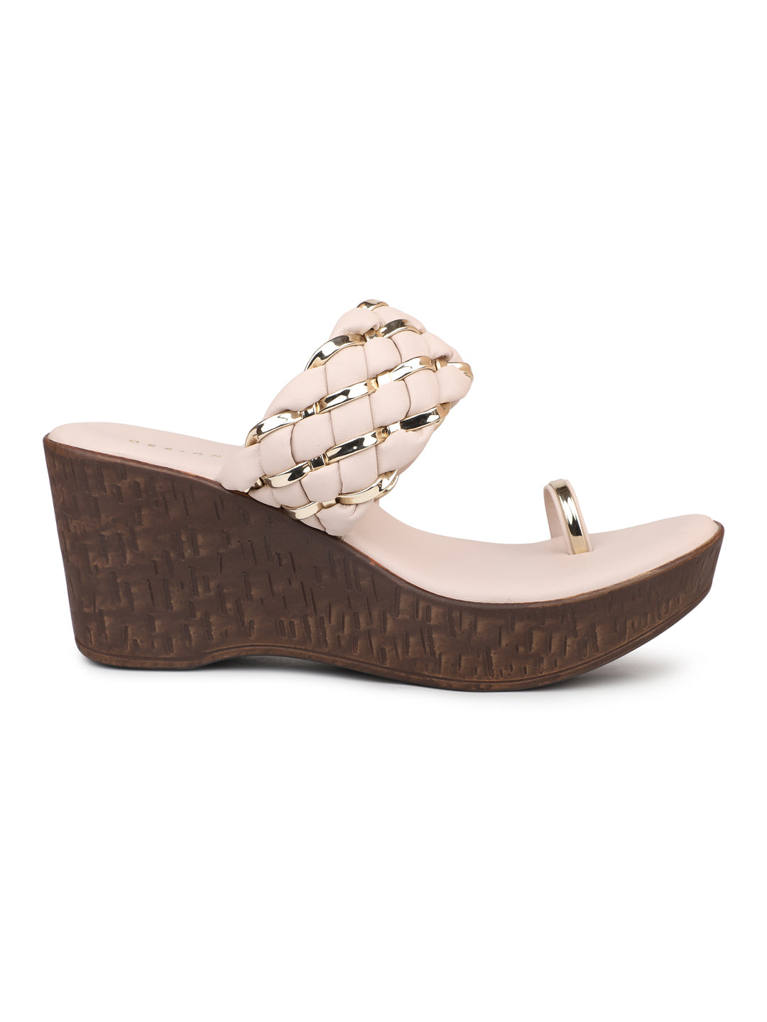 Braided Platform Sandal with Toe Ring