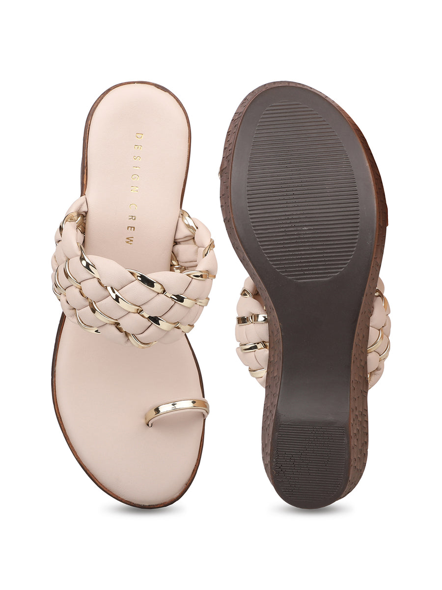 Braided Platform Sandal with Toe Ring