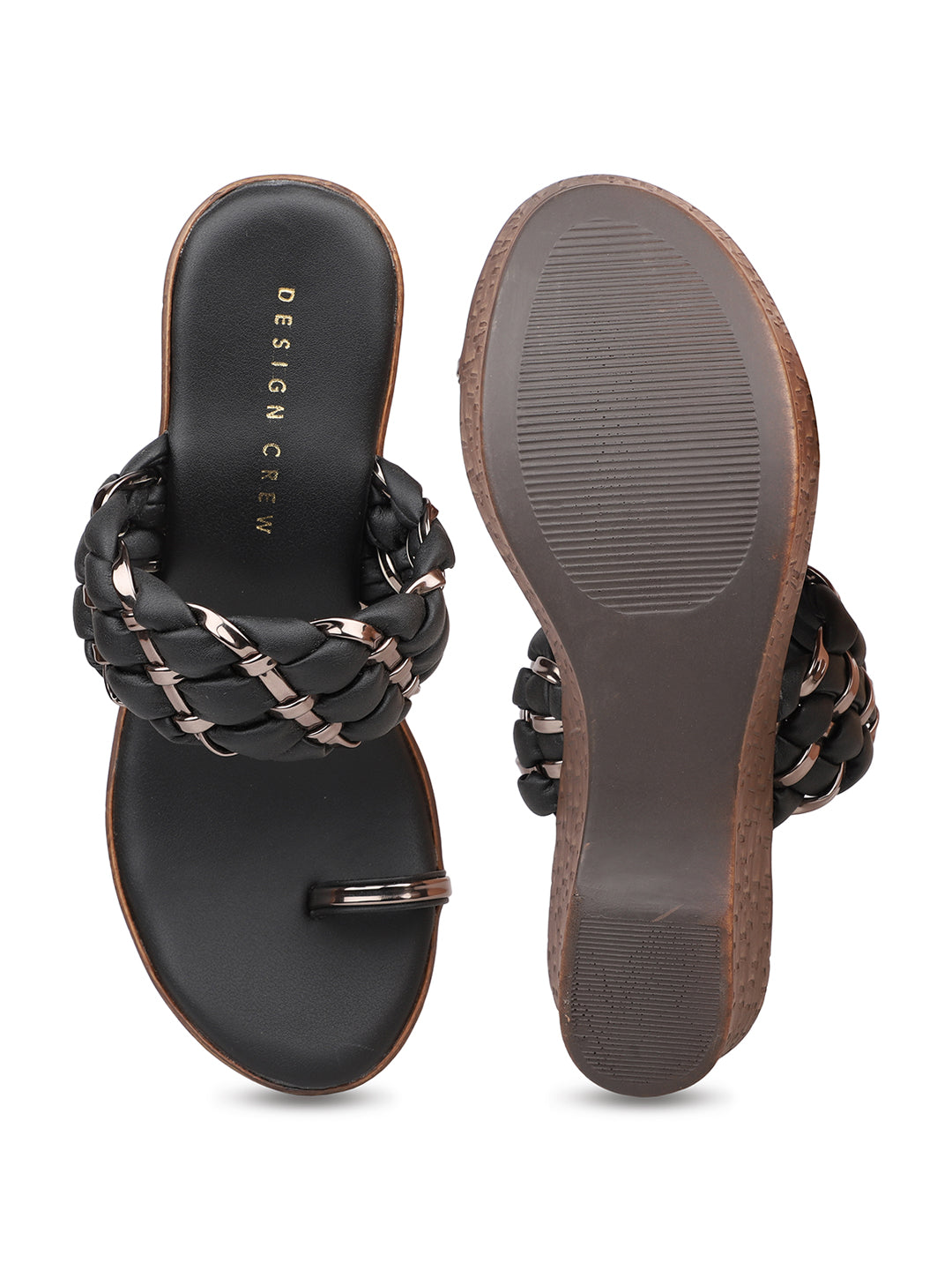 Braided Platform Sandal with Toe Ring