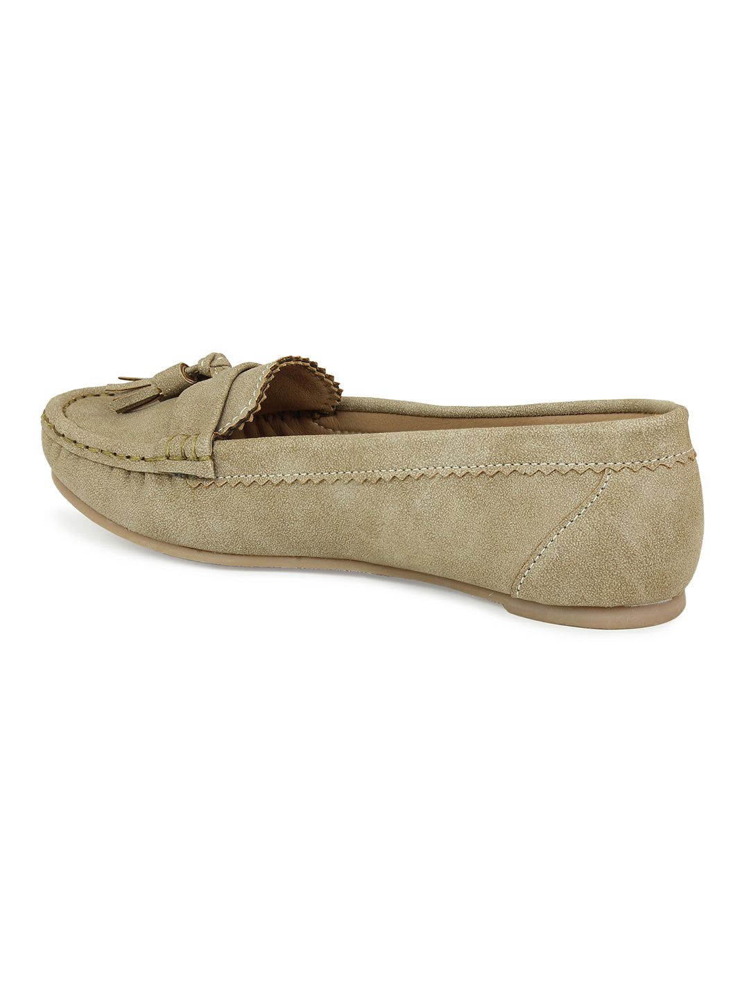 Faux Nubuck Mocassins With Tassels
