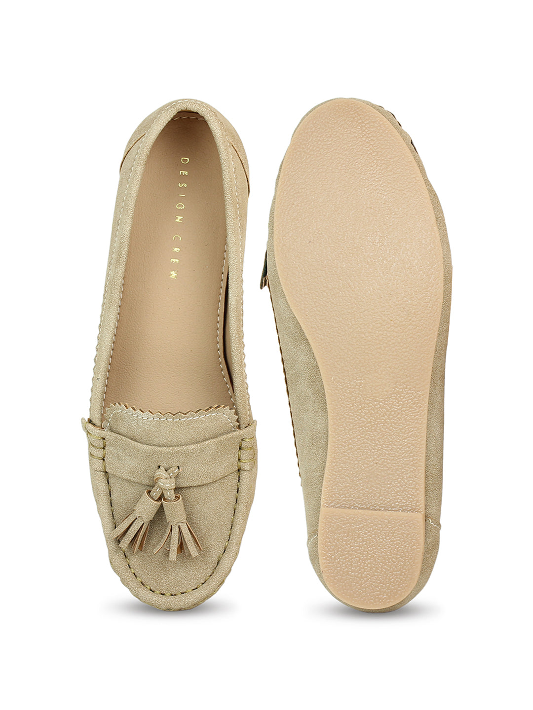 Faux Nubuck Mocassins With Tassels