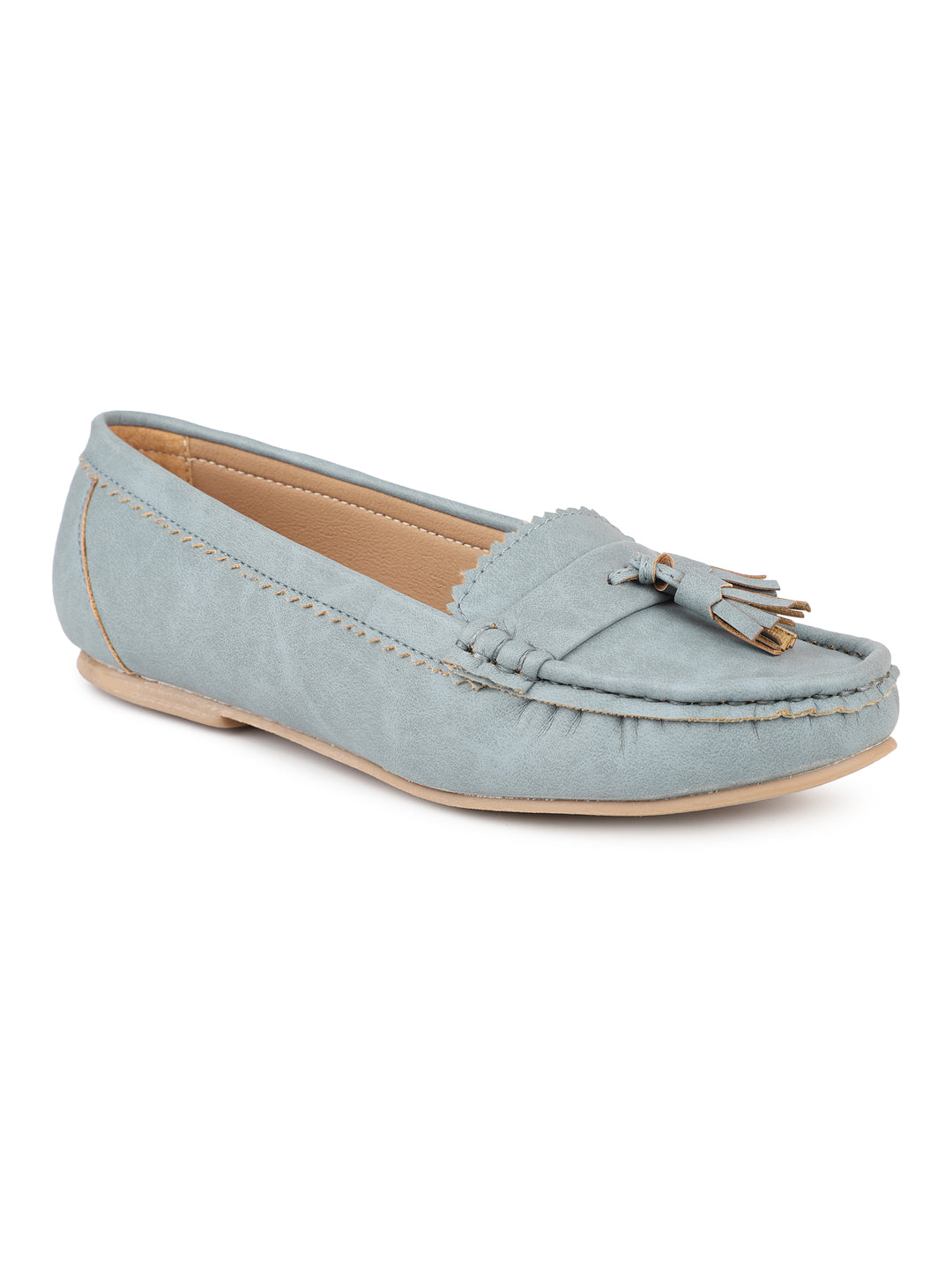 Faux Nubuck Mocassins With Tassels