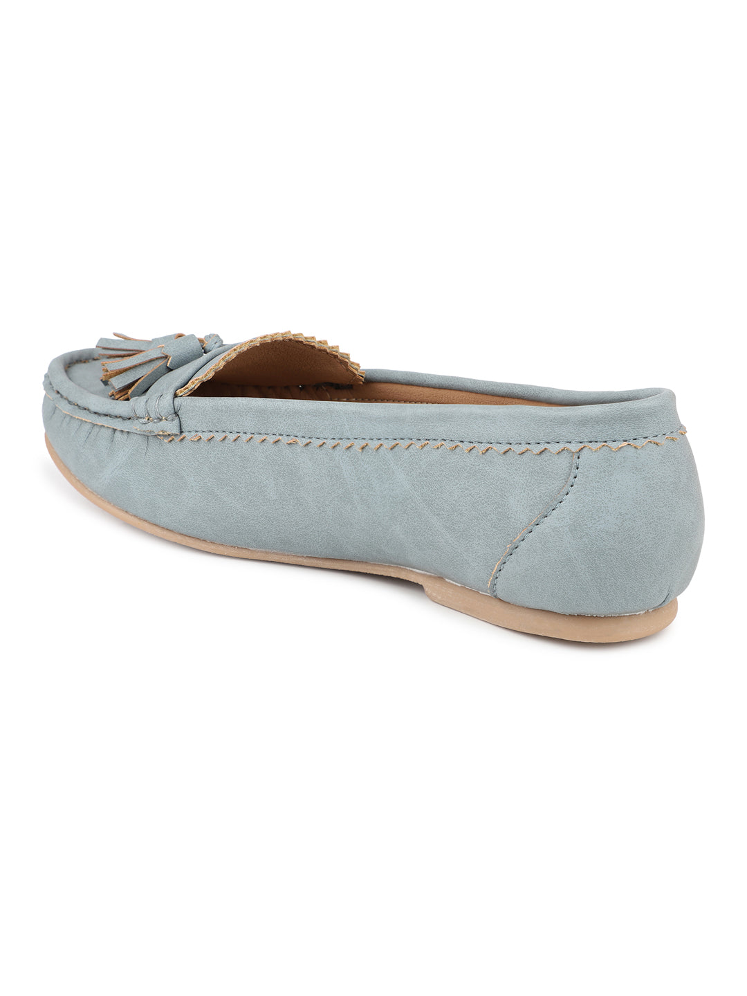 Faux Nubuck Mocassins With Tassels