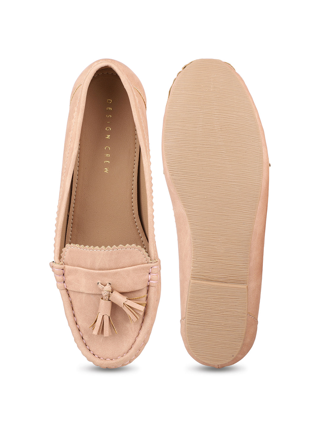 Faux Nubuck Mocassins With Tassels