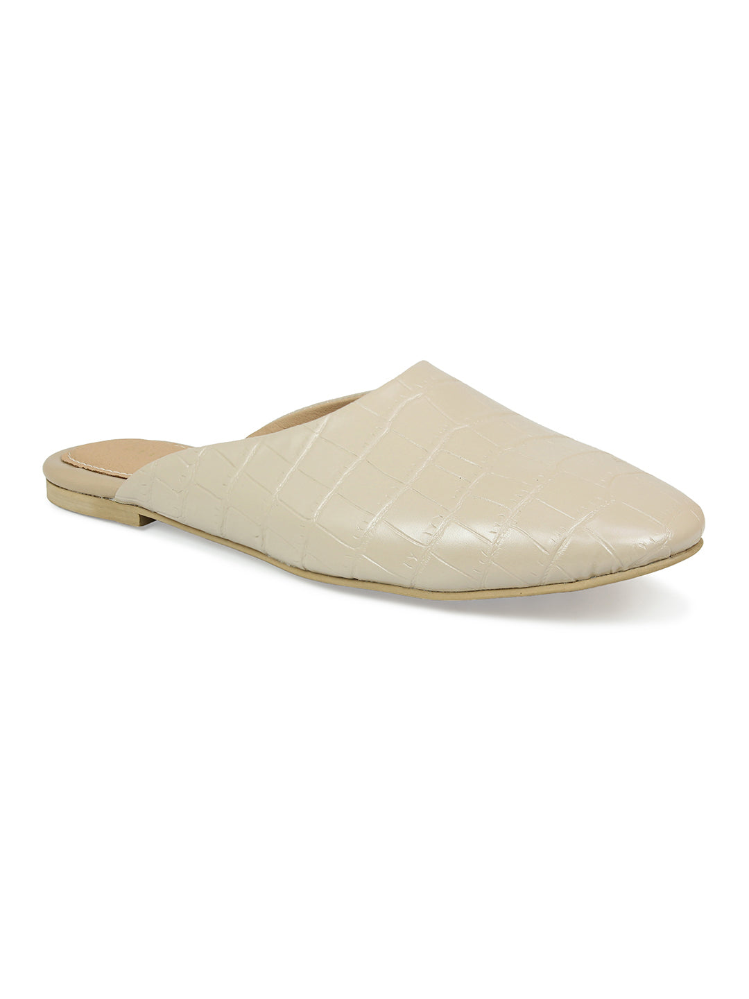 Crocodile Printed Pointed Toe Mule