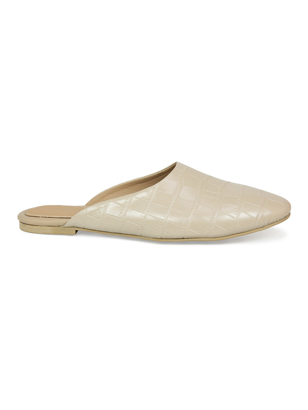 Crocodile Printed Pointed Toe Mule