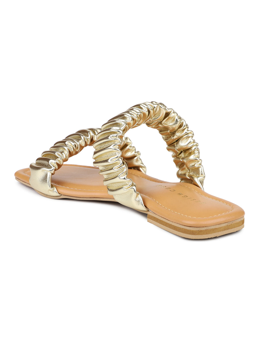 Metallic Ruched Slide