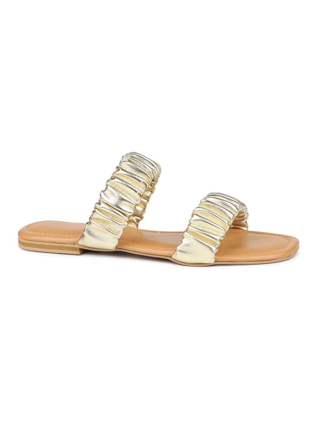 Metallic Ruched Slide