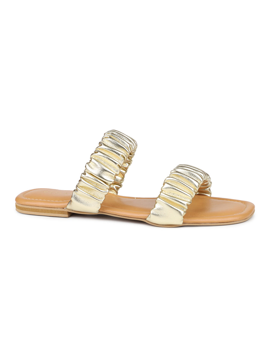 Metallic Ruched Slide