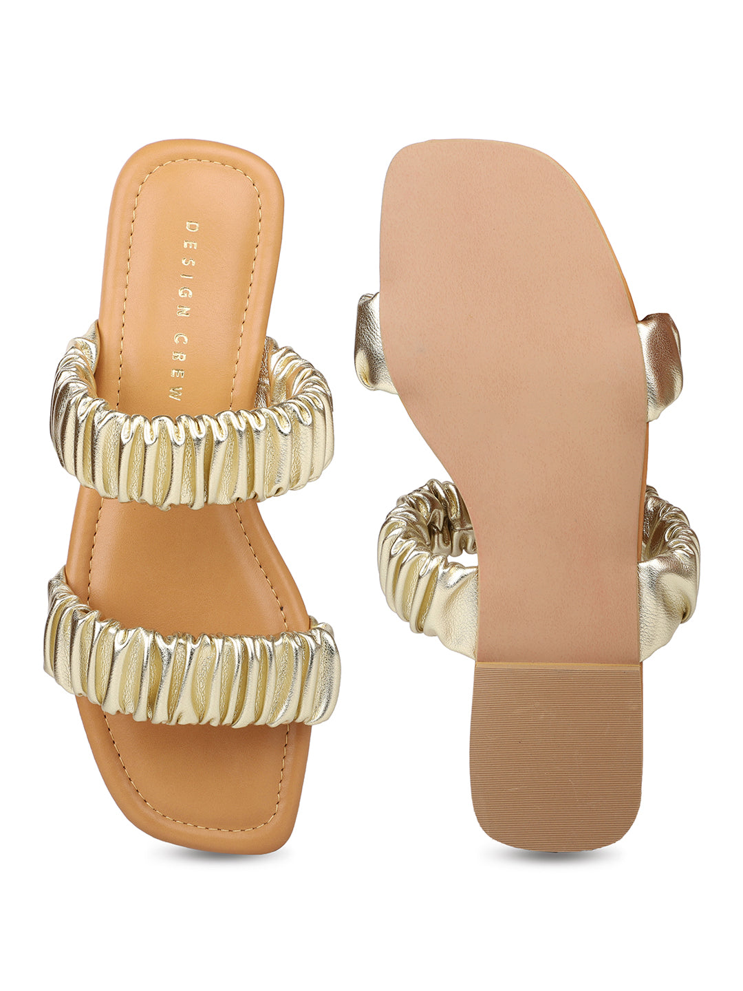 Metallic Ruched Slide