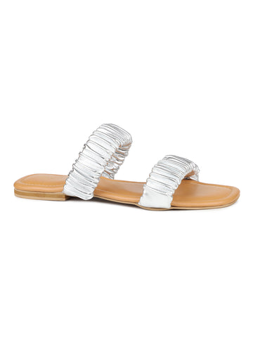 Metallic Ruched Slide
