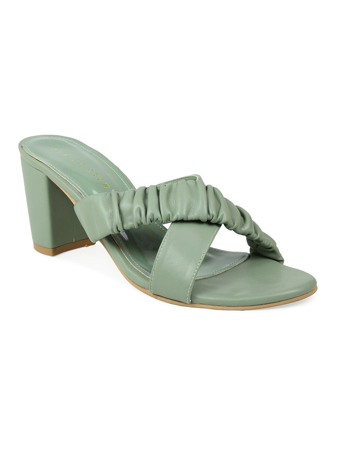 Criss Cross Ruched Slides