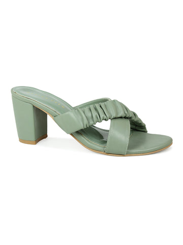 Criss Cross Ruched Slides