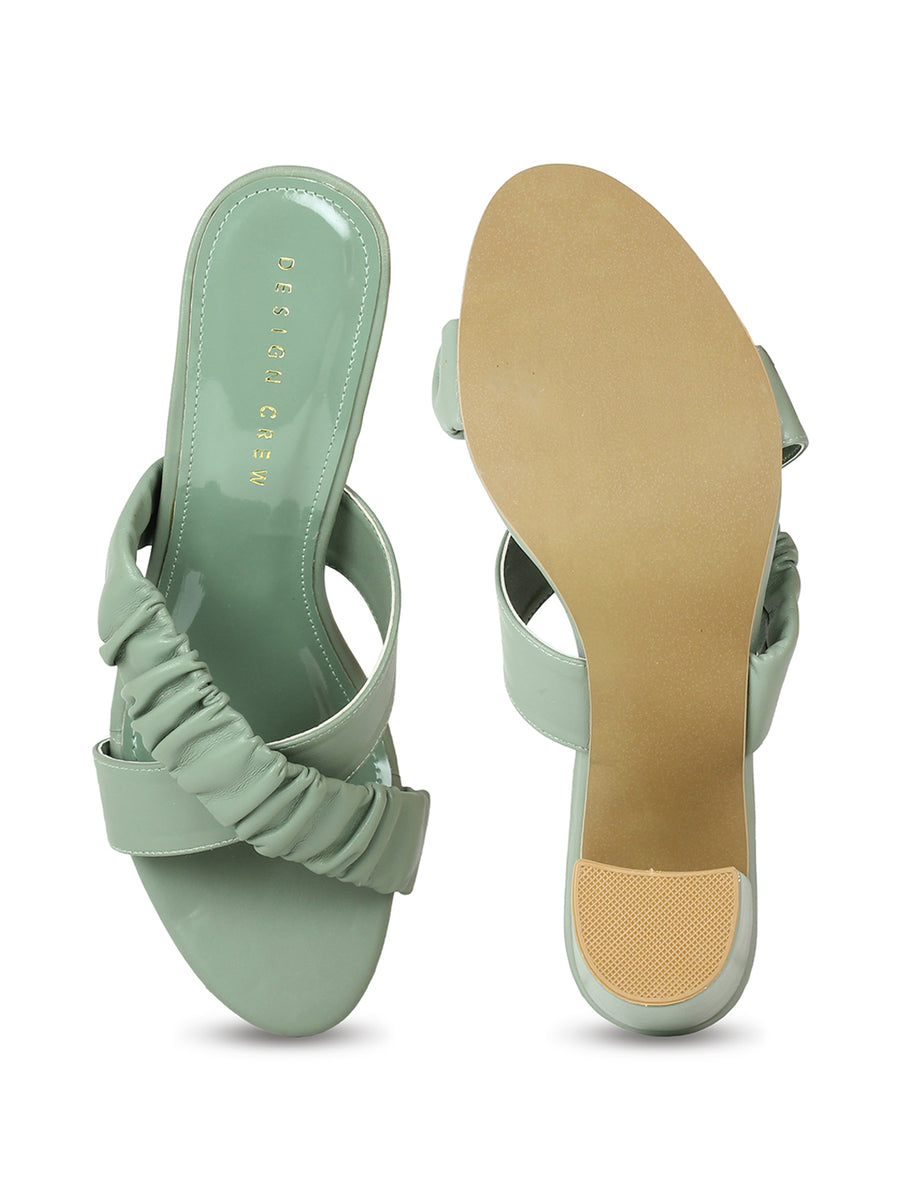 Criss Cross Ruched Slides