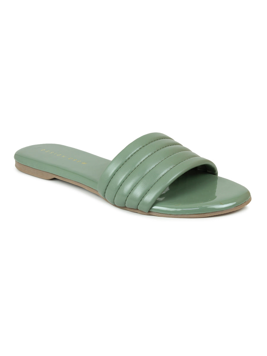 Casual Slide Green Sandal | Design Crew