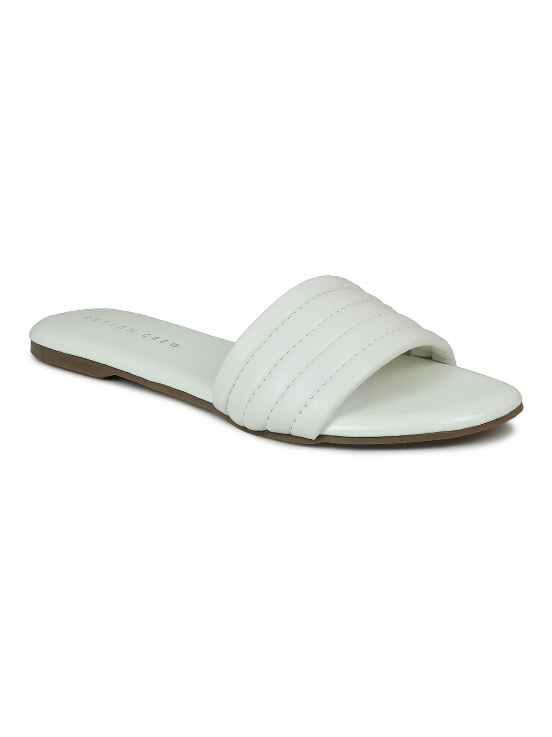 Casual Slide White Sandal | Design Crew