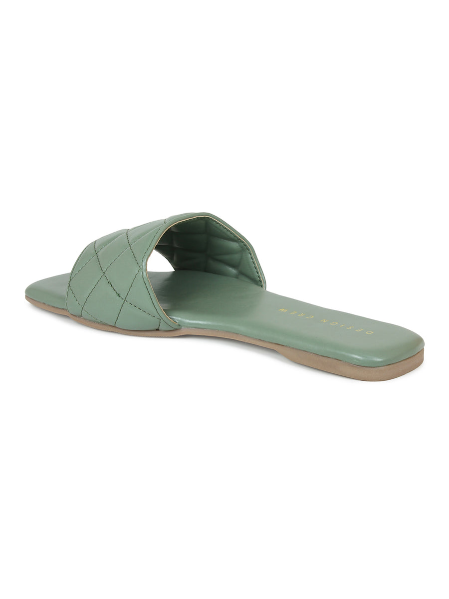 Casual Green Slide Sandals | Design Crew