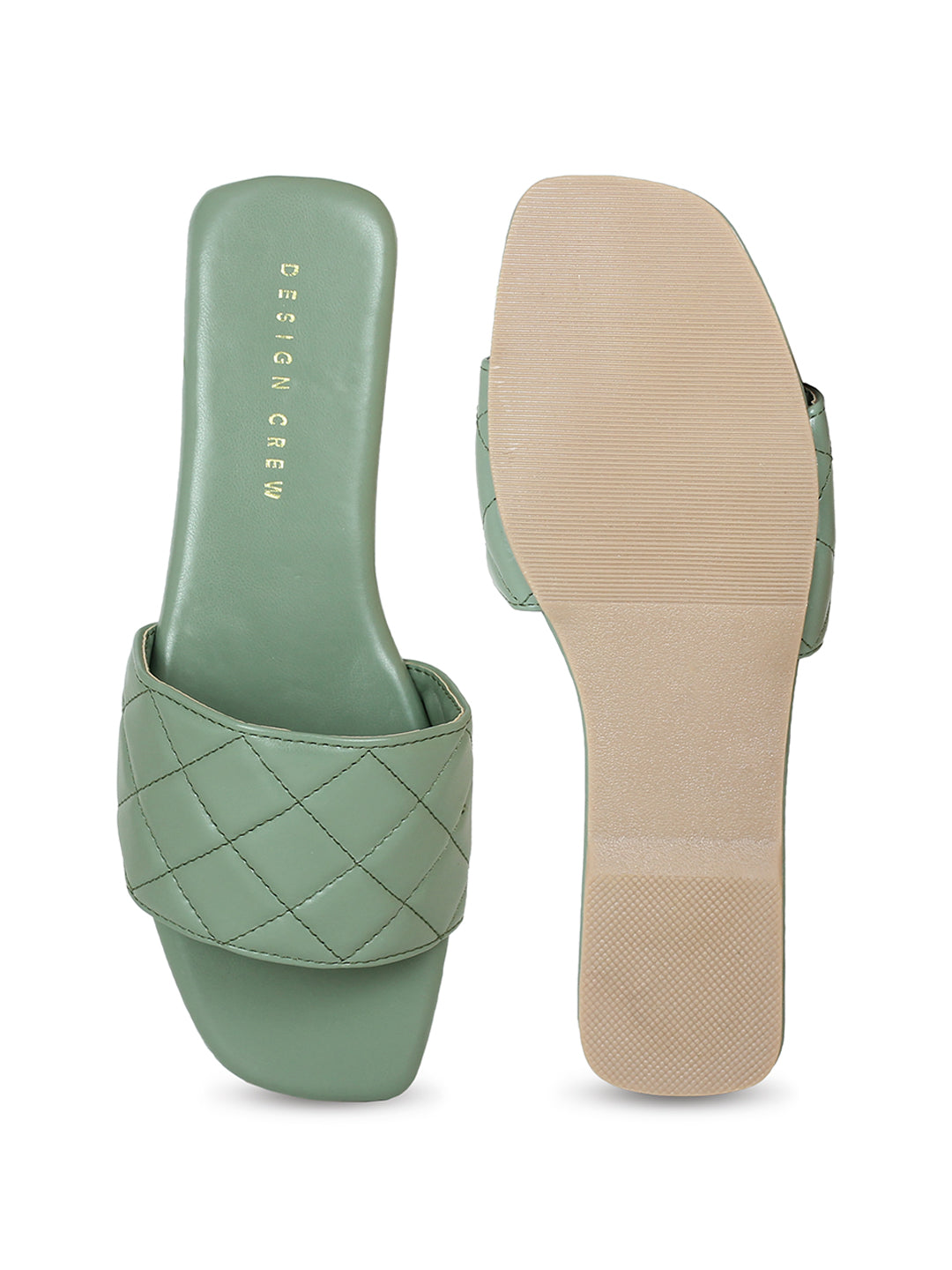 Casual Green Slide Sandals | Design Crew
