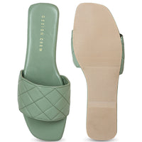 Casual Green Slide Sandals | Design Crew