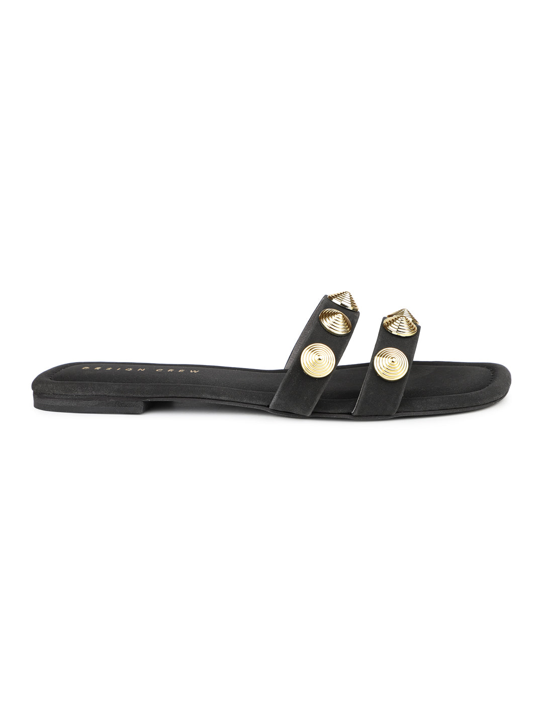 Gold Studs Metallic Slides