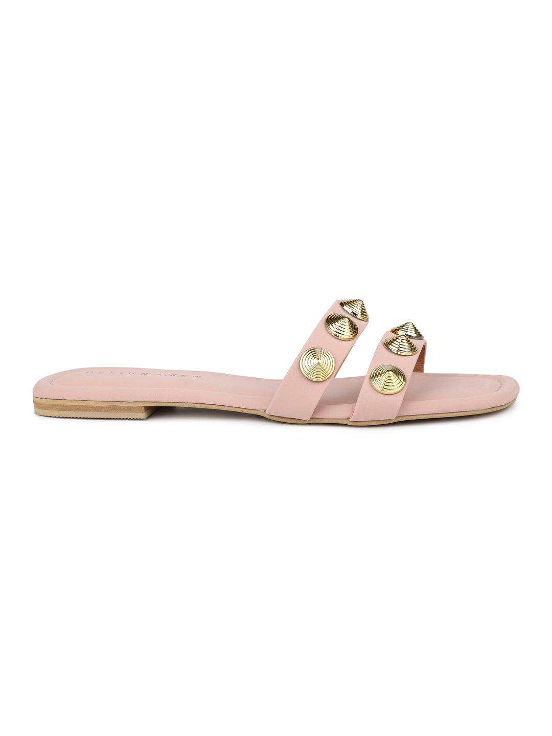 Gold Studs Metallic Slides