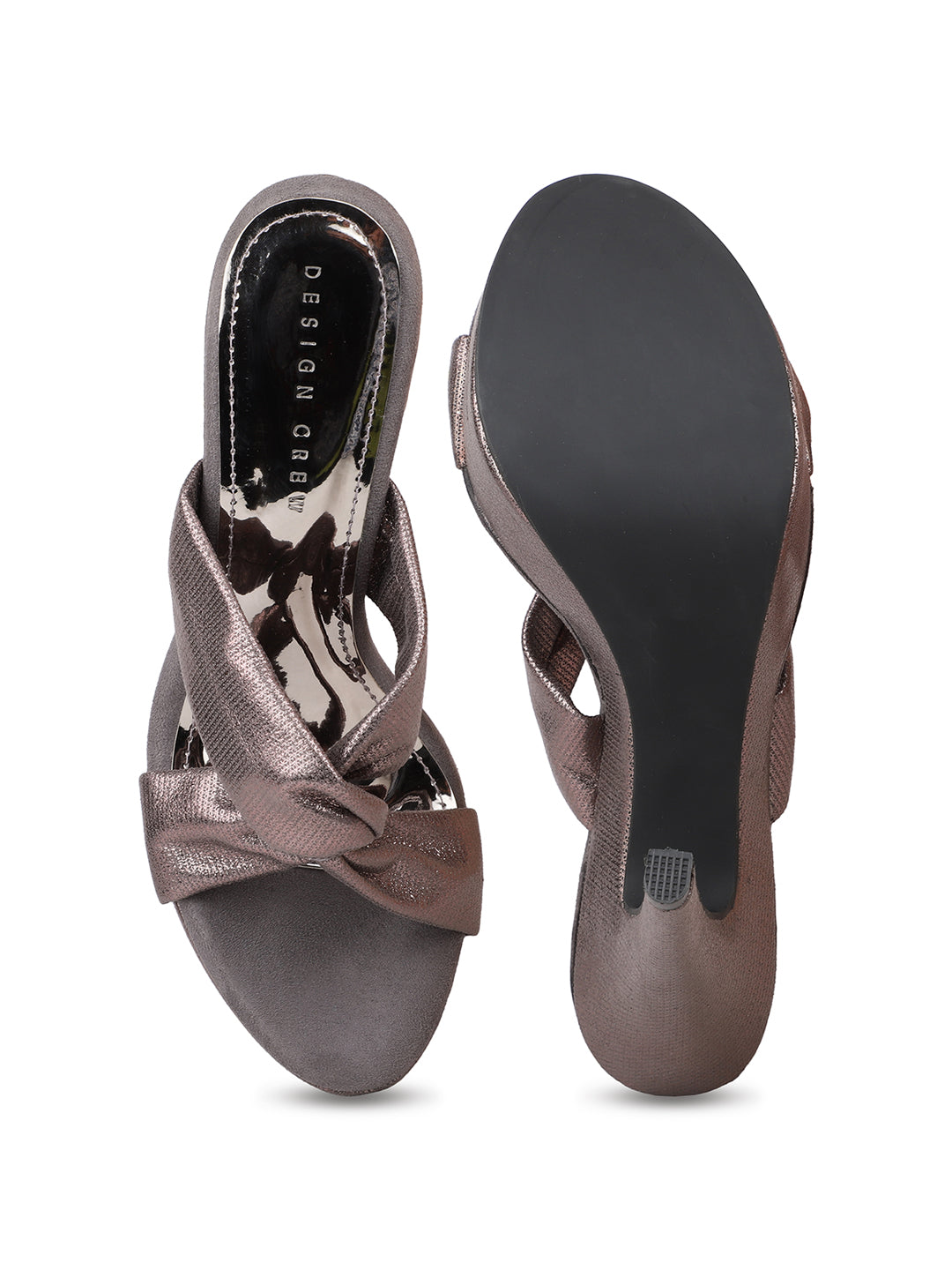 Intertwined Strap Slide Sandal With 5 Inch Stiletto