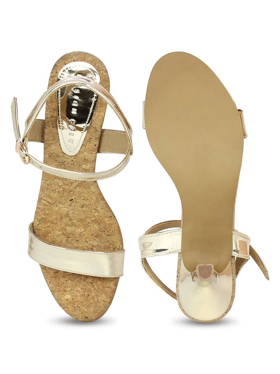 Ankle Strap Metallic Sandal | Designcrew