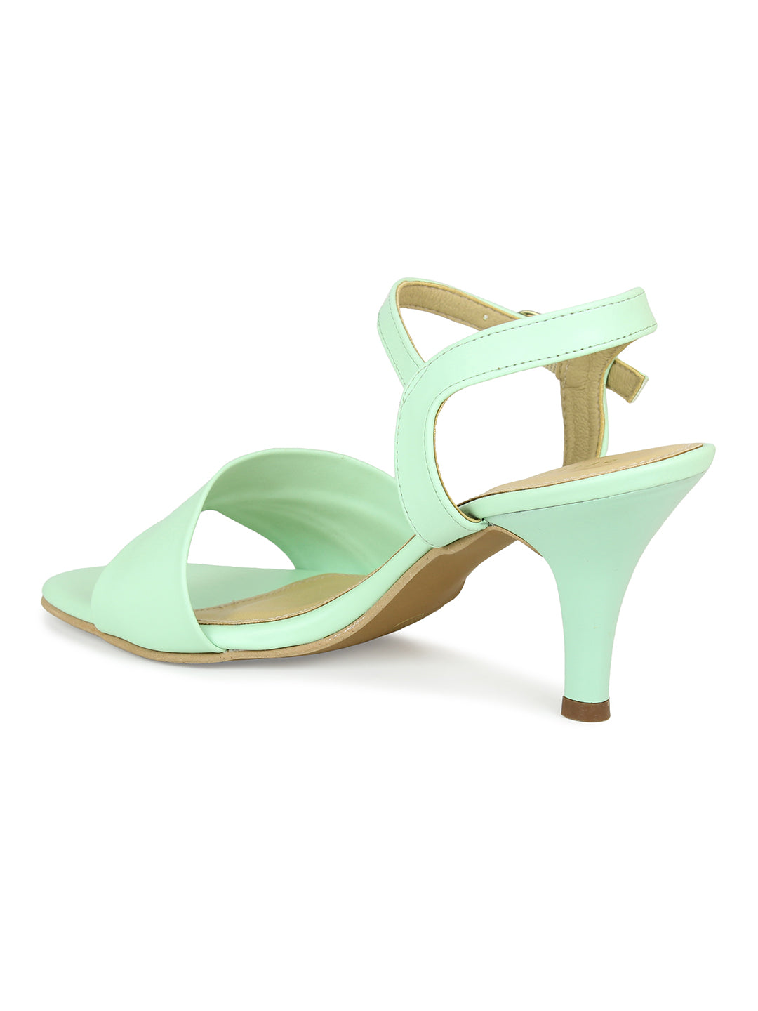 Pleated Vamp Ankle Strap Sandal