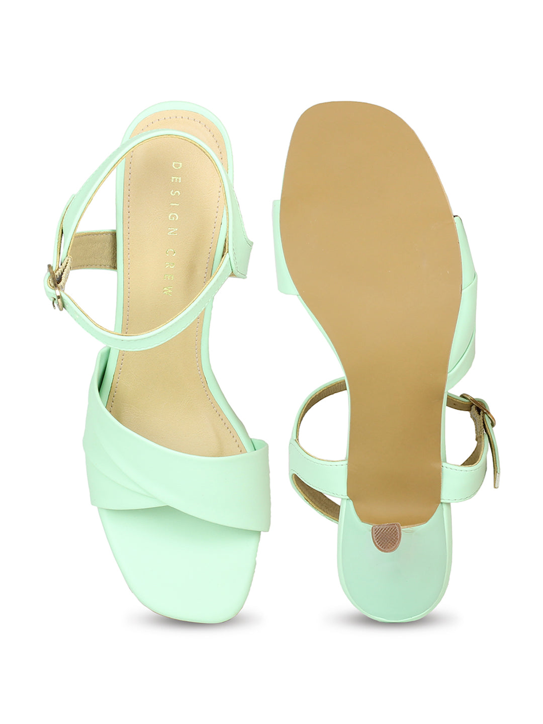 Pleated Vamp Ankle Strap Sandal