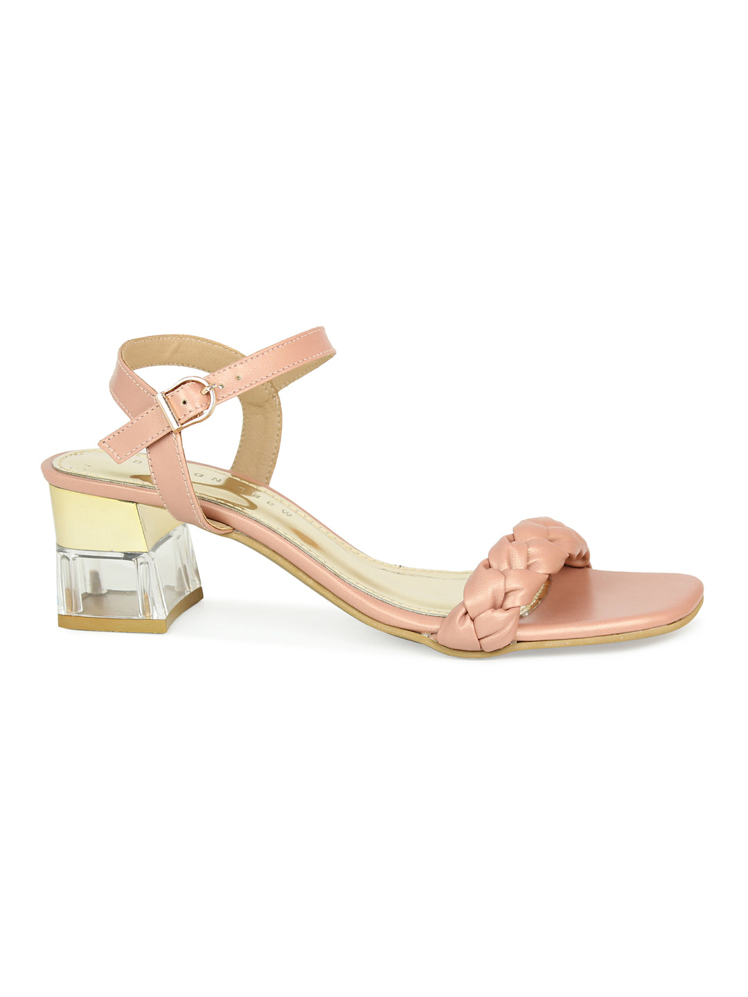 Braided Peach Translucent Heel Sandal | Design Crew