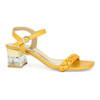Braided Yellow Translucent Heel Sandal | Design Crew