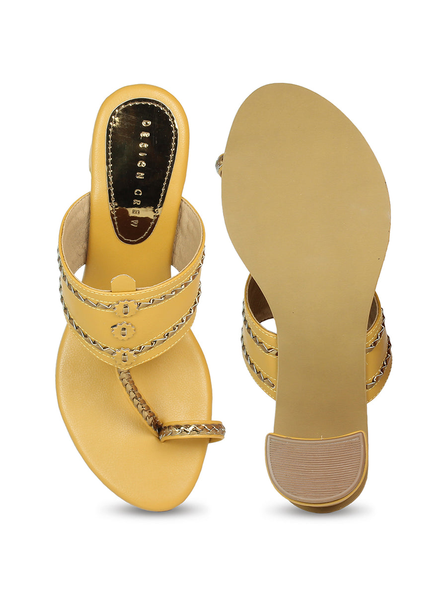 Classic Kolapuri Inspired Yellow Design | Design Crew