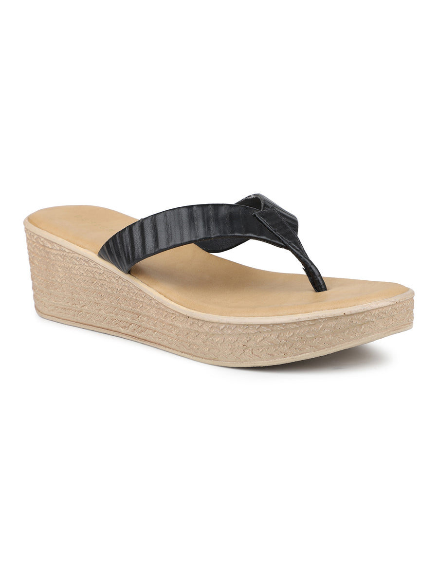 Ruched Thong Platform Sandal