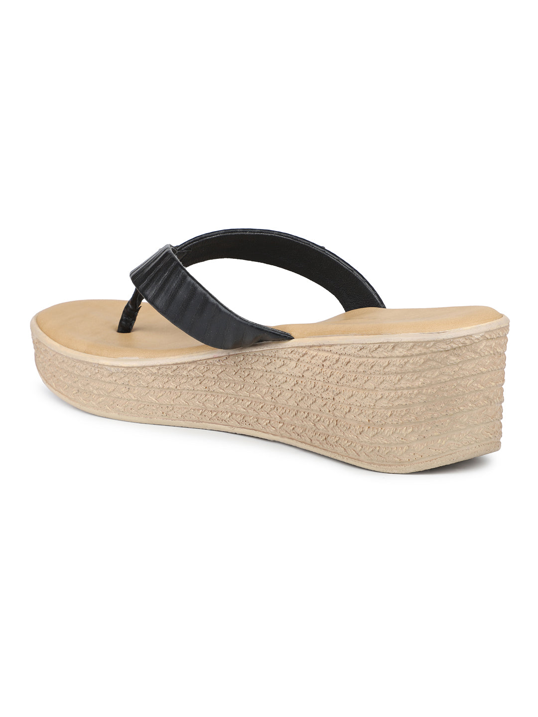 Ruched Thong Platform Sandal