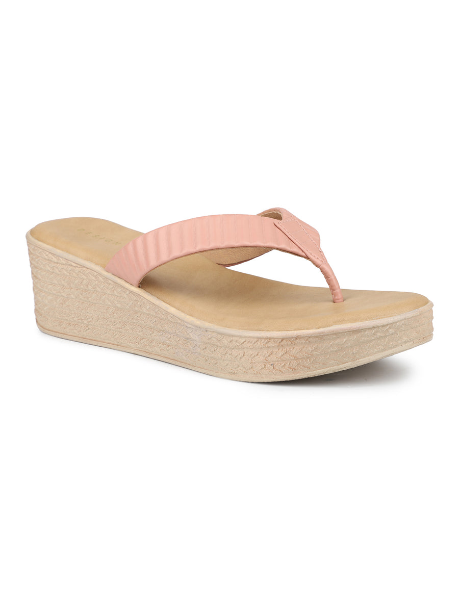 Ruched Thong Platform Sandal