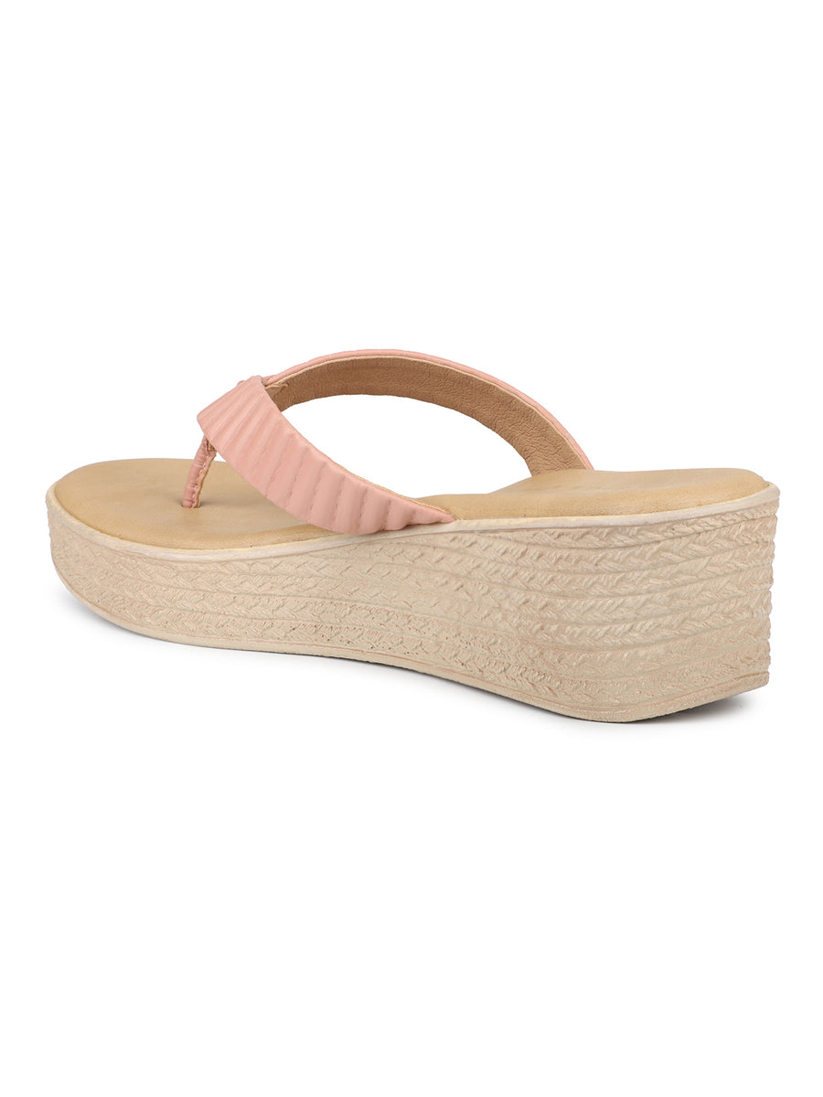 Ruched Thong Platform Sandal