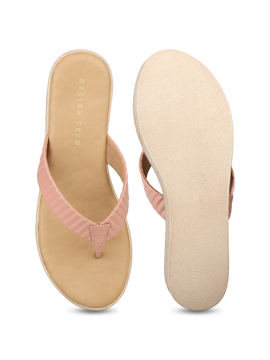 Ruched Thong Platform Sandal