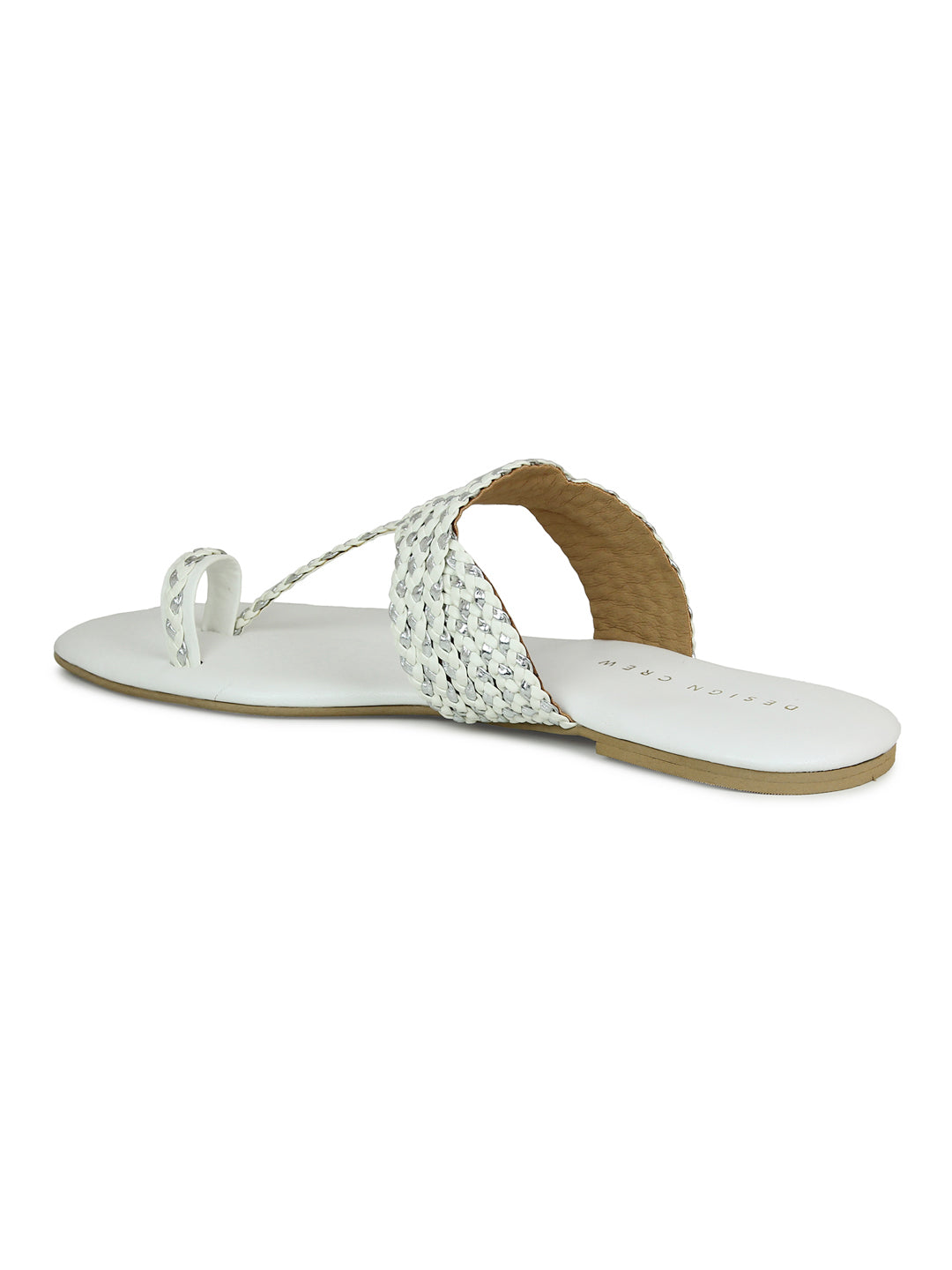 Braided Thong White Sandal | Design Crew