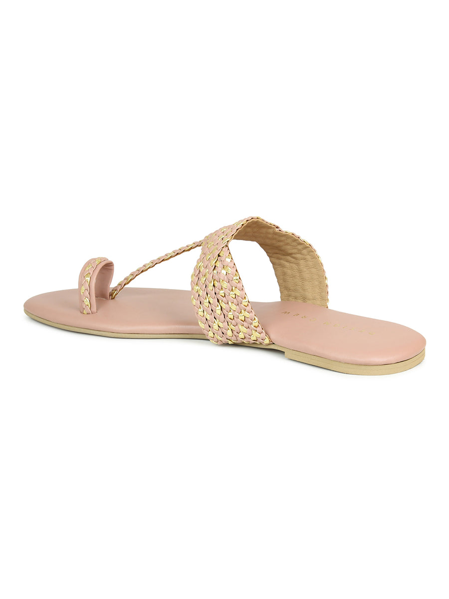 Braided Thong Peach Sandal | Design Crew