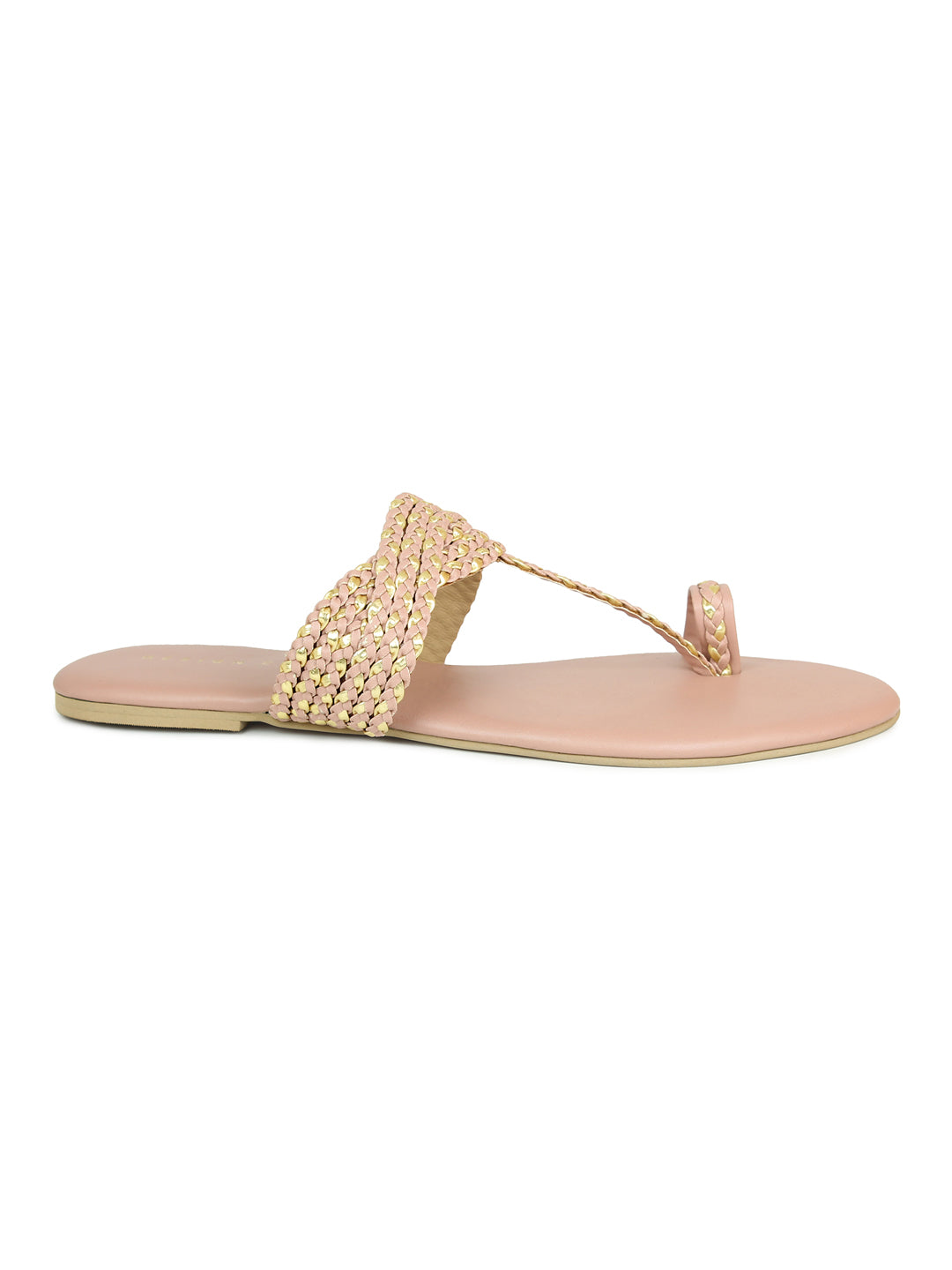 Braided Thong Peach Sandal | Design Crew