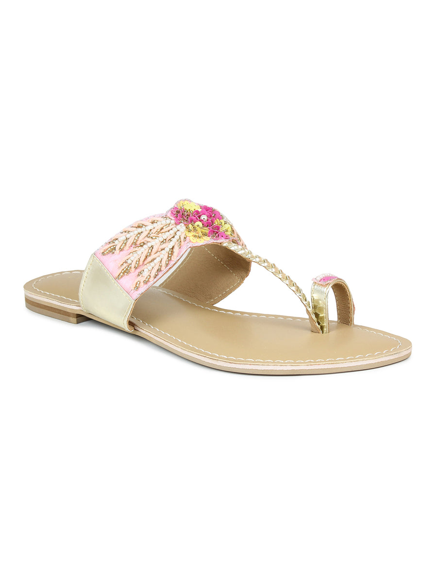 Embroidered Thong Sandal