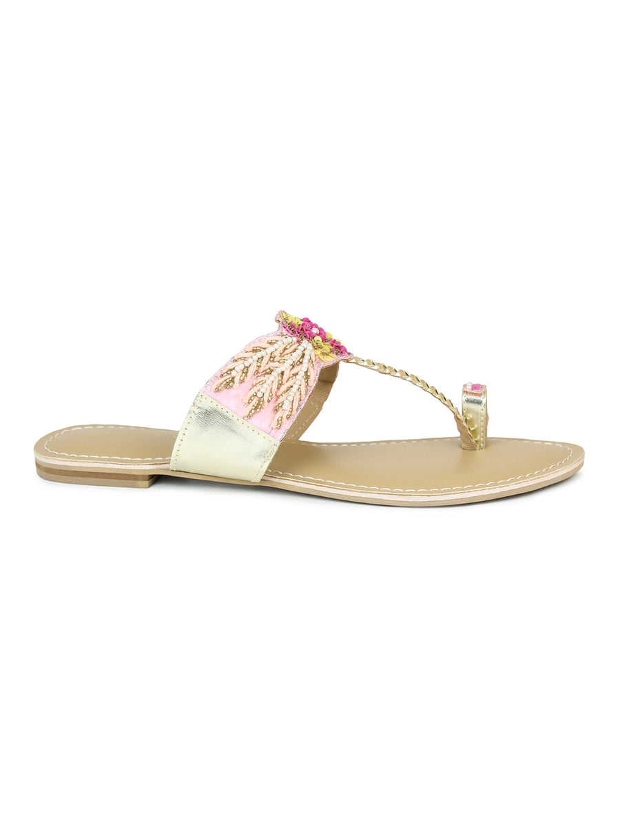Embroidered Thong Sandal