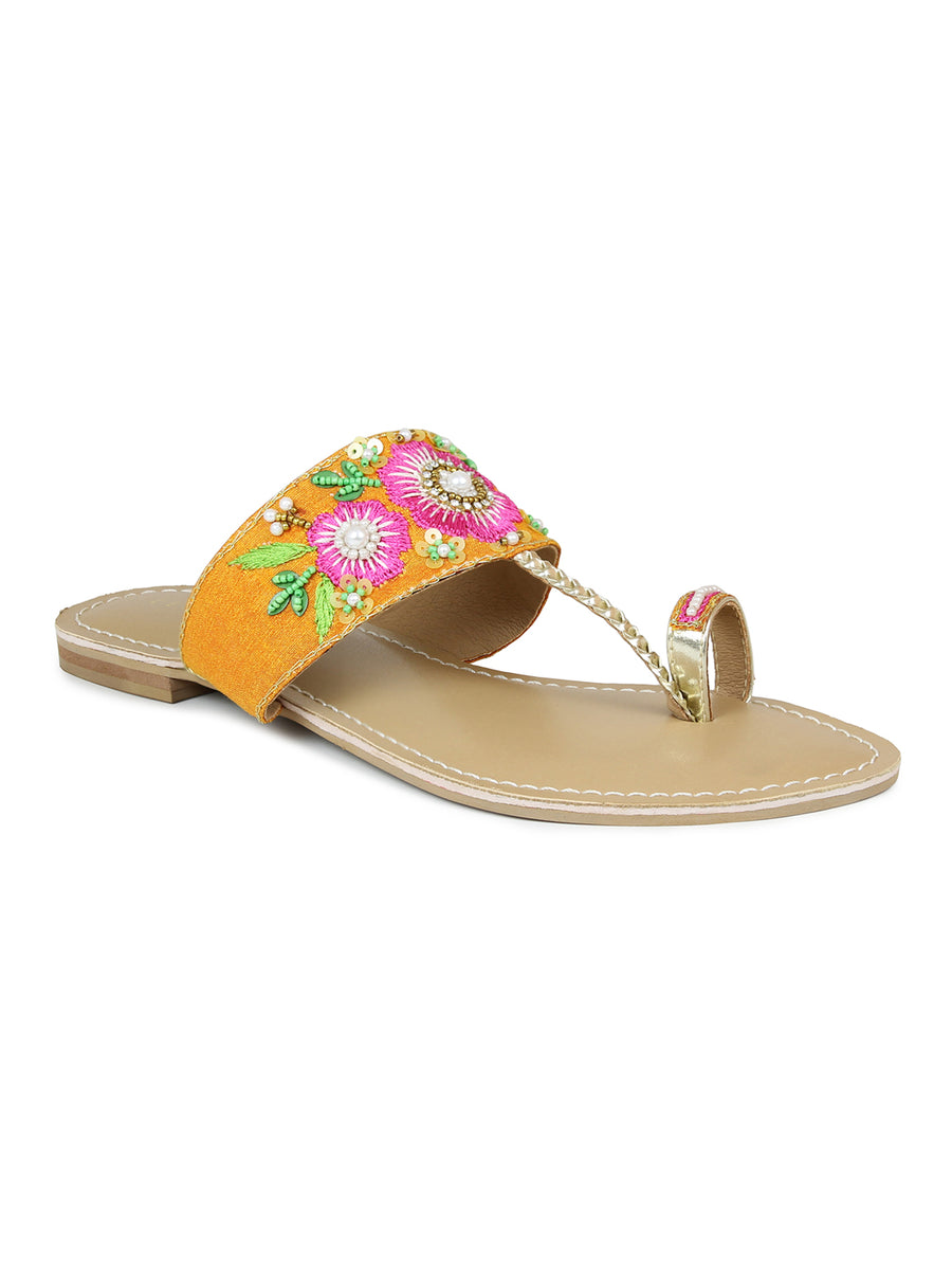 Embroidered Thong Sandal