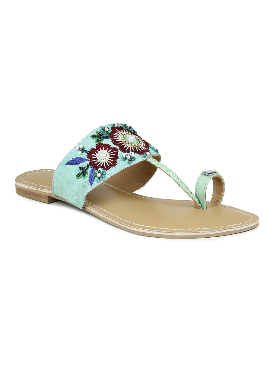 Embroidered Thong Sandal