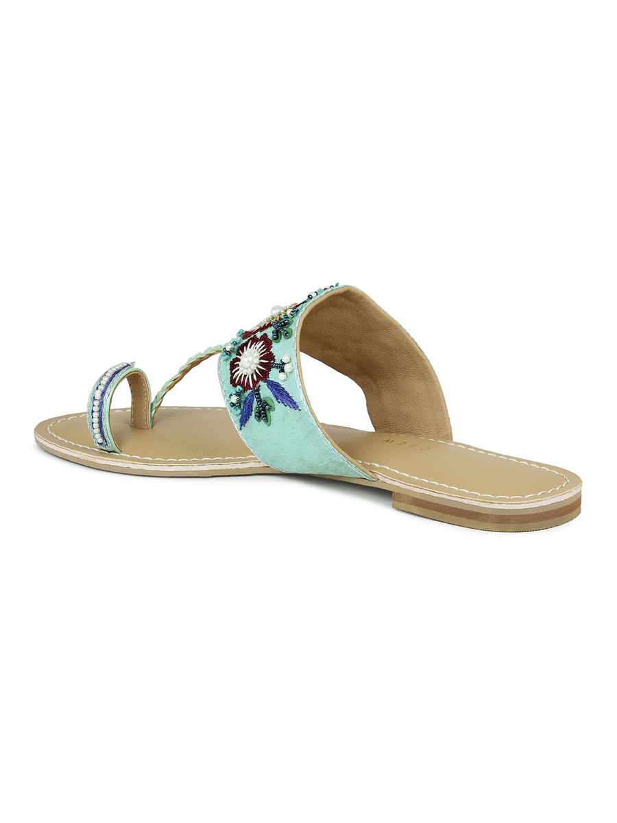 Embroidered Thong Sandal
