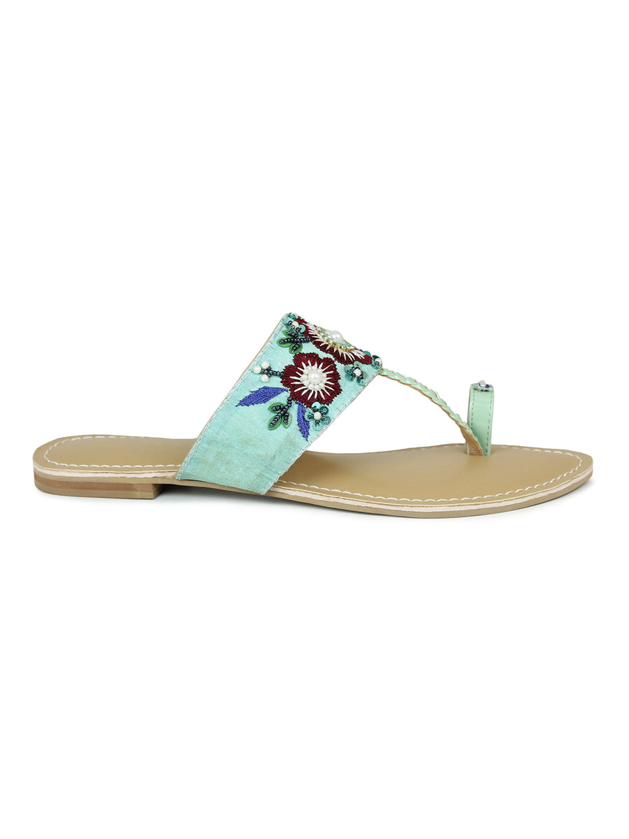 Embroidered Thong Sandal