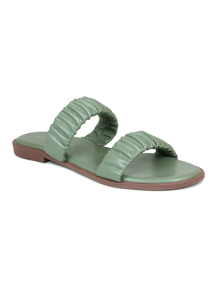 Ruched Slide Sandals