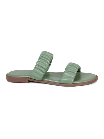 Ruched Slide Sandals