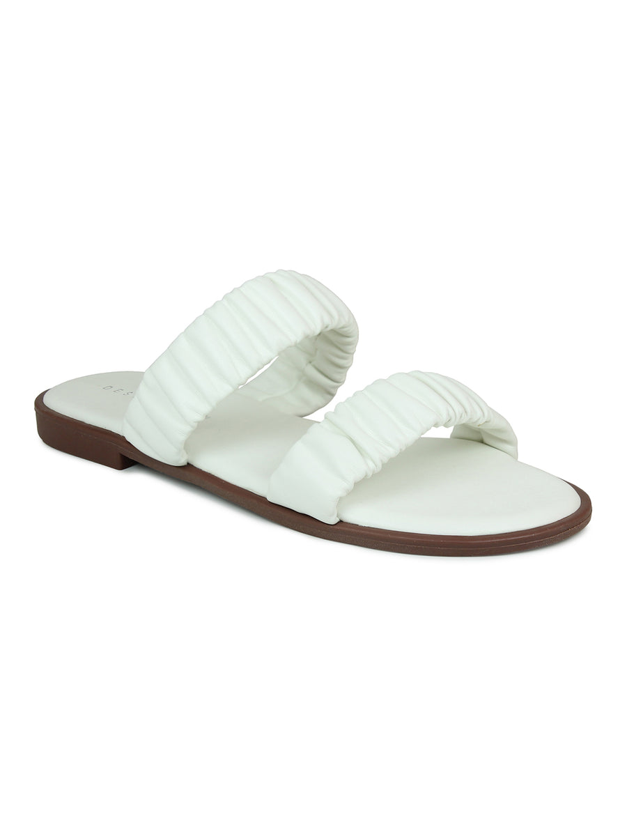 Ruched Slide Sandals